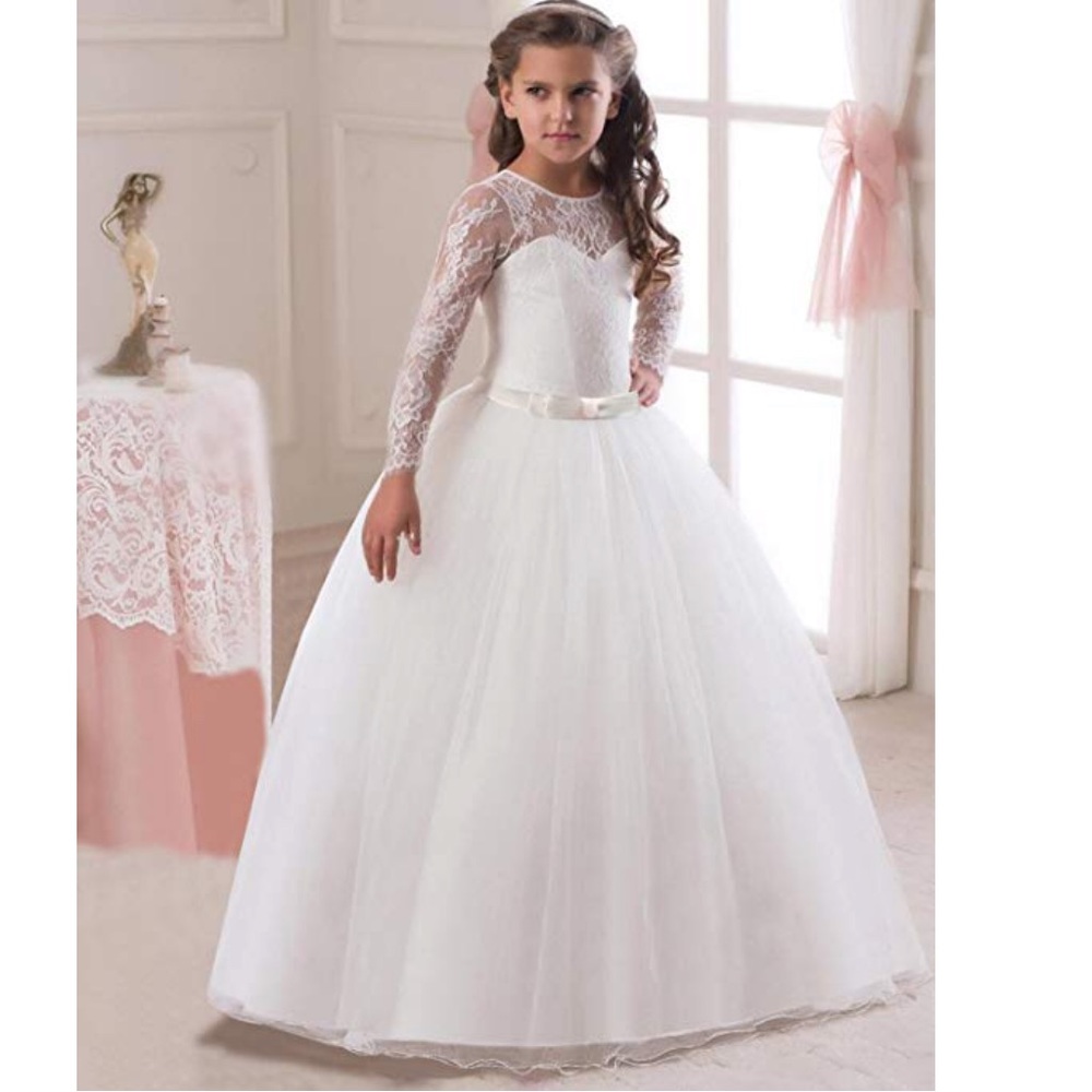 Girl Lace Tulle Floor Length Dress